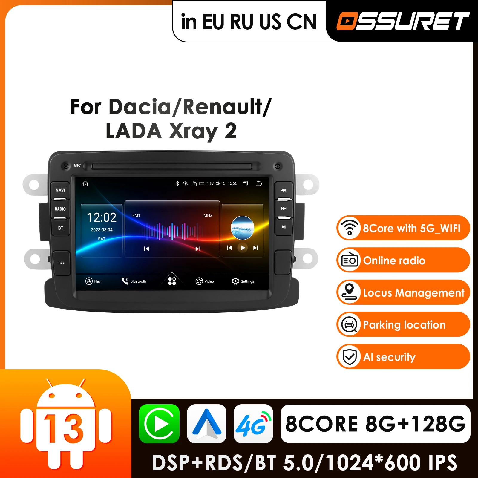 

Carplay Android Car Radio GPS for Dacia Sandero Duster Renault Captur Lada Xray 2 Logan 2 Multimedia Video Player 7'' Autoradio