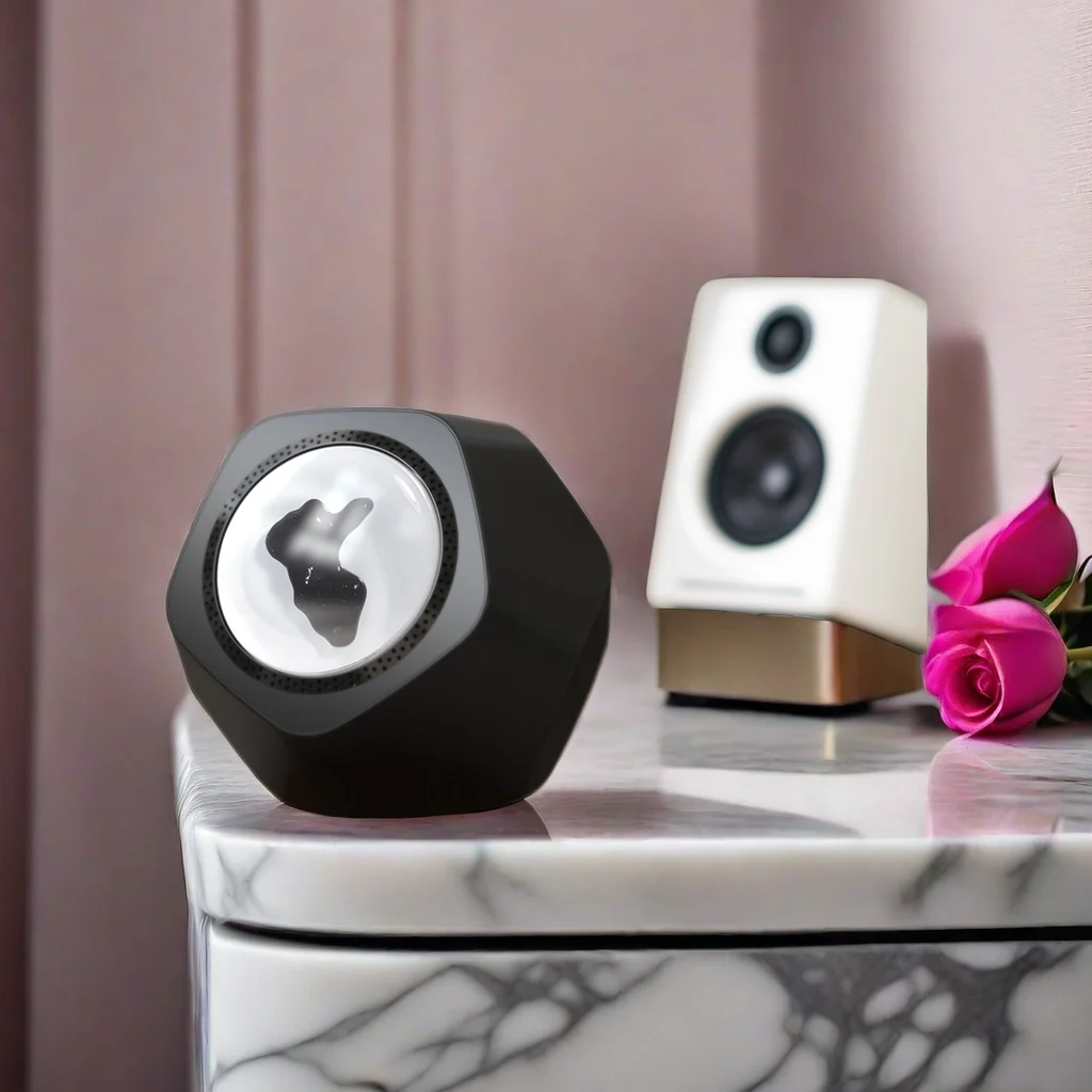 Portable TWS Wireless Speaker With Frequency Display Smart Home Night Light Bedside Ferrofluid Frequency Speaker