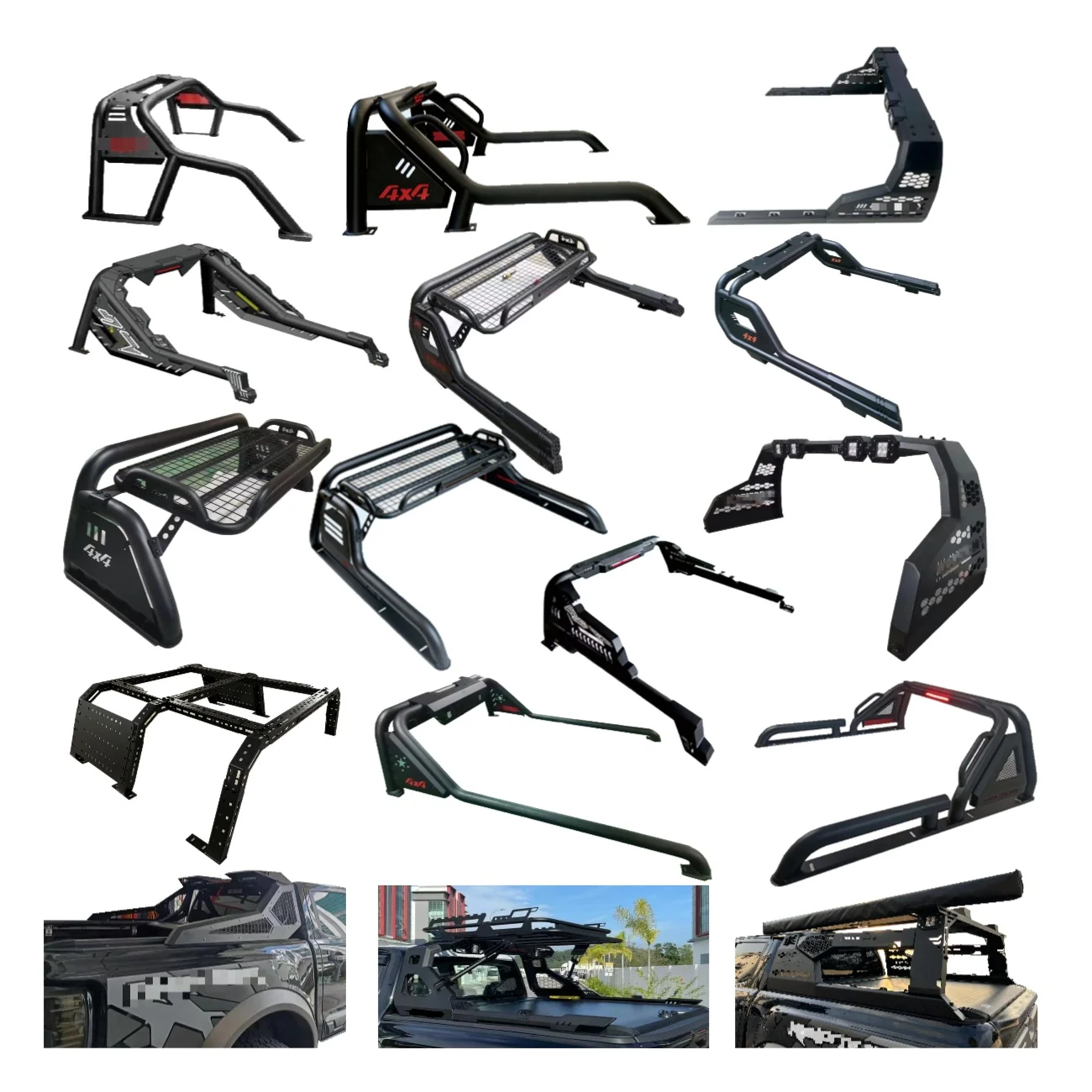 

4x4 Universal Iron Steel Bed Rack Rear Anti Roll Bar For Ranger Hilux Revo Vigo Dmax Navara Np300 Frontier Nismo Triton L200