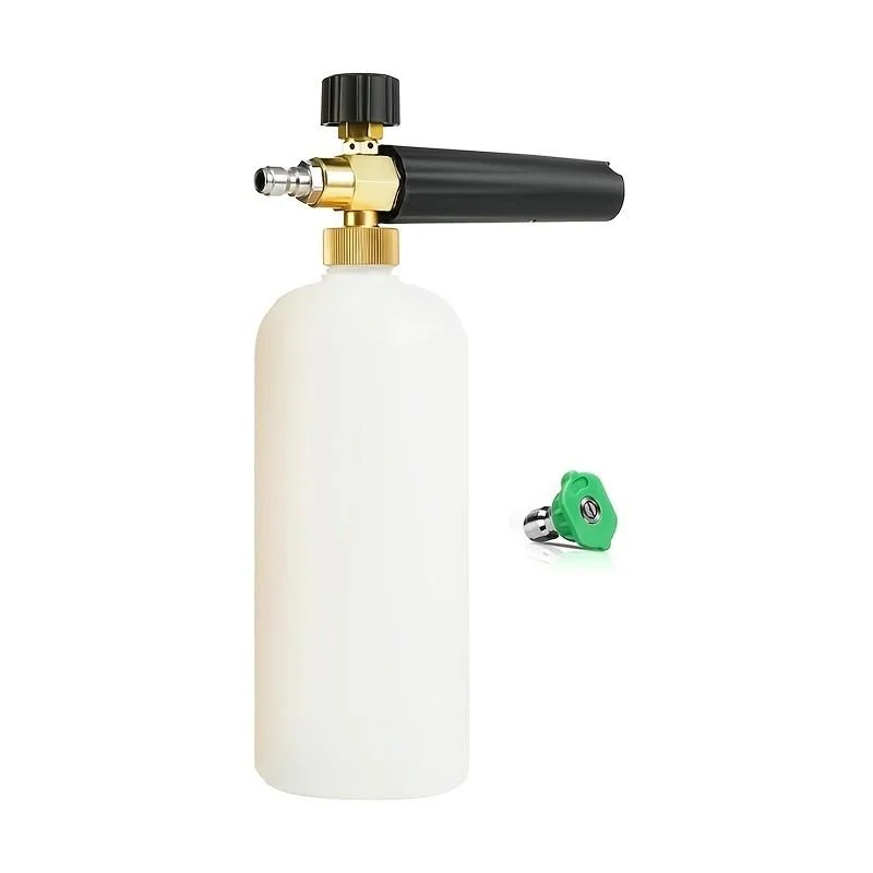 Schaumkanonen-Set, 1L Flasche Schaumkanone mit 25-Grad-Hochdruckreiniger-Düsenkopf, 1/4 Zoll Schnellanschluss