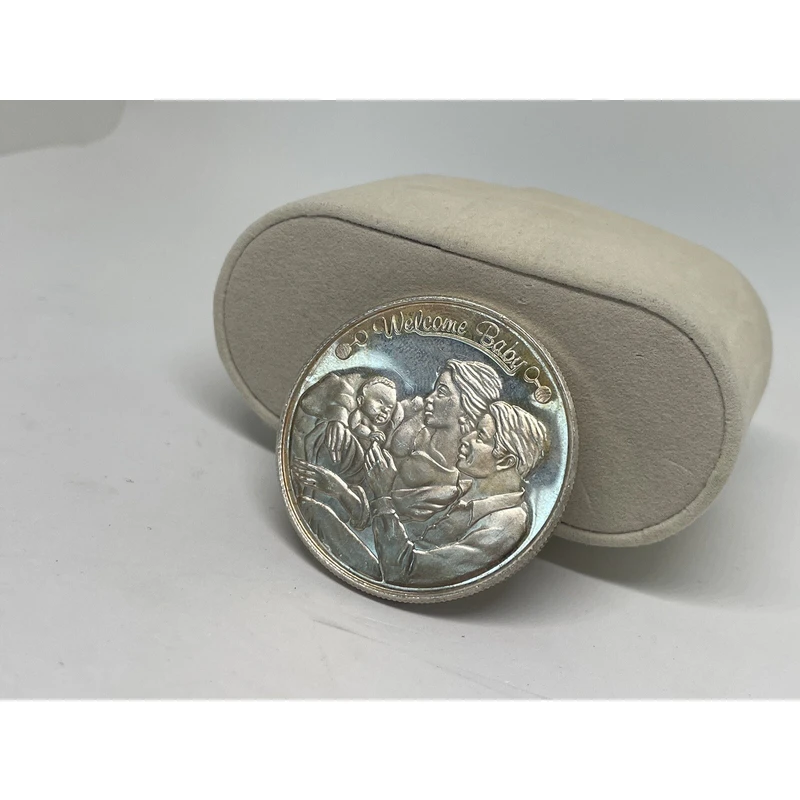 1997.999 عملة تذكارية لترحيب الطفل من الفضة الجميلة - تذكار عتيق نادر لحديثي الولادة وأحبائك #3