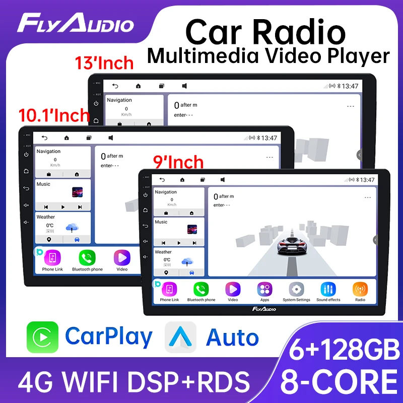 2din Android Car Radio for LAND ROVER Auto Radio 9/10/13 inch Universal Carplay Touch Screen Wireless 4G WIFI GPS Car Multimedia