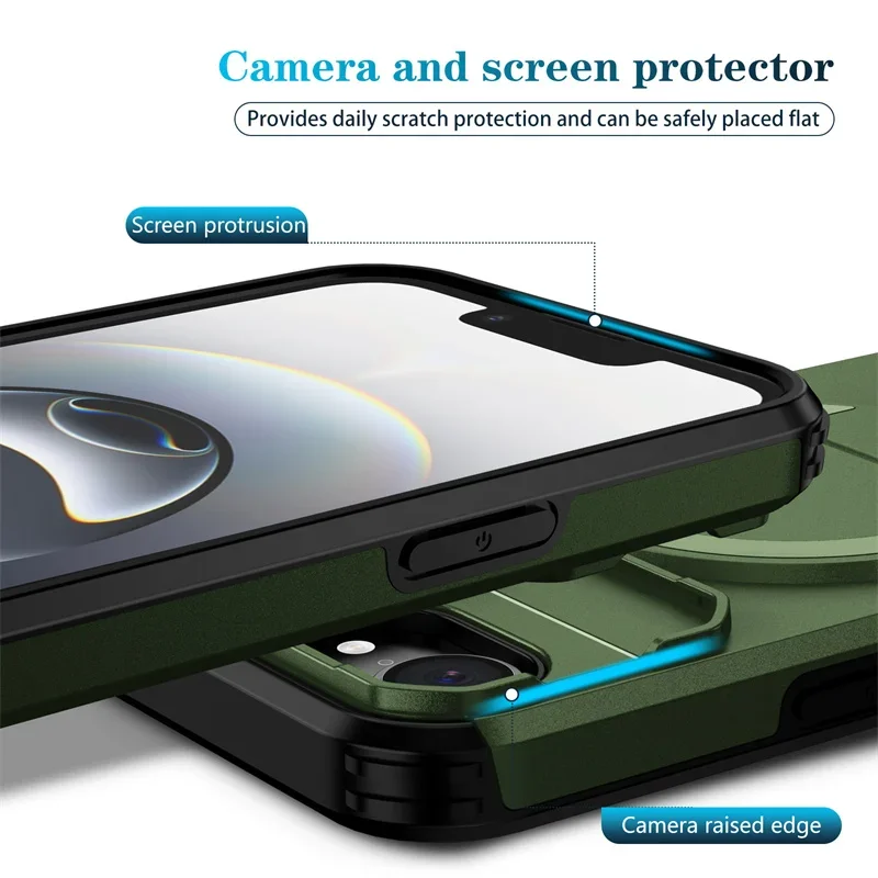 Rüstung Funda Für iPhone 16e Fall Slide Objektiv Schützen Coque Für iPhone 16 e iPhone 16e Für Magsafe Magnetische Drahtlose lade Abdeckung – Detail 3