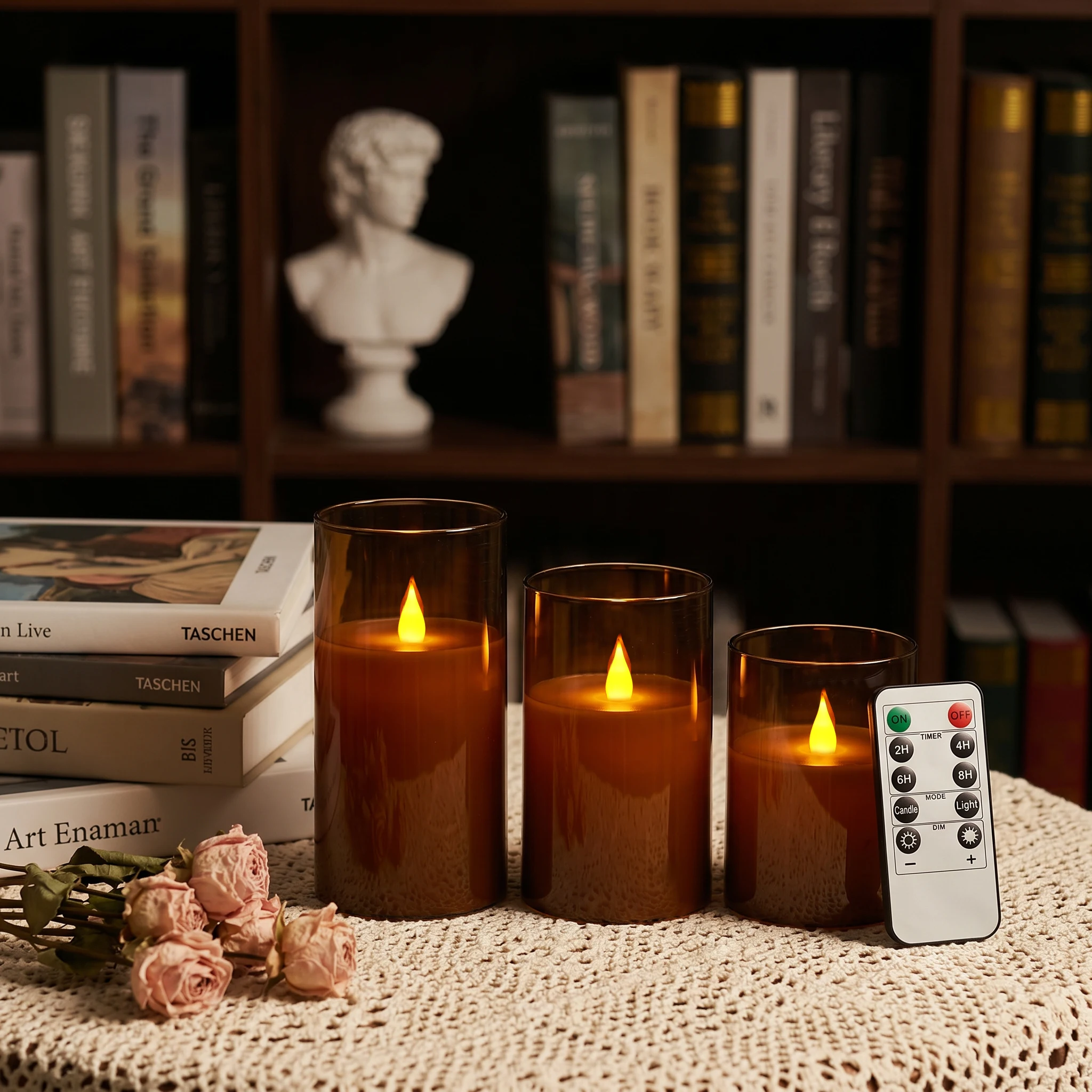 3-Piece LED Flame-Free Candle - Holiday Candle Set ulasan dan harga