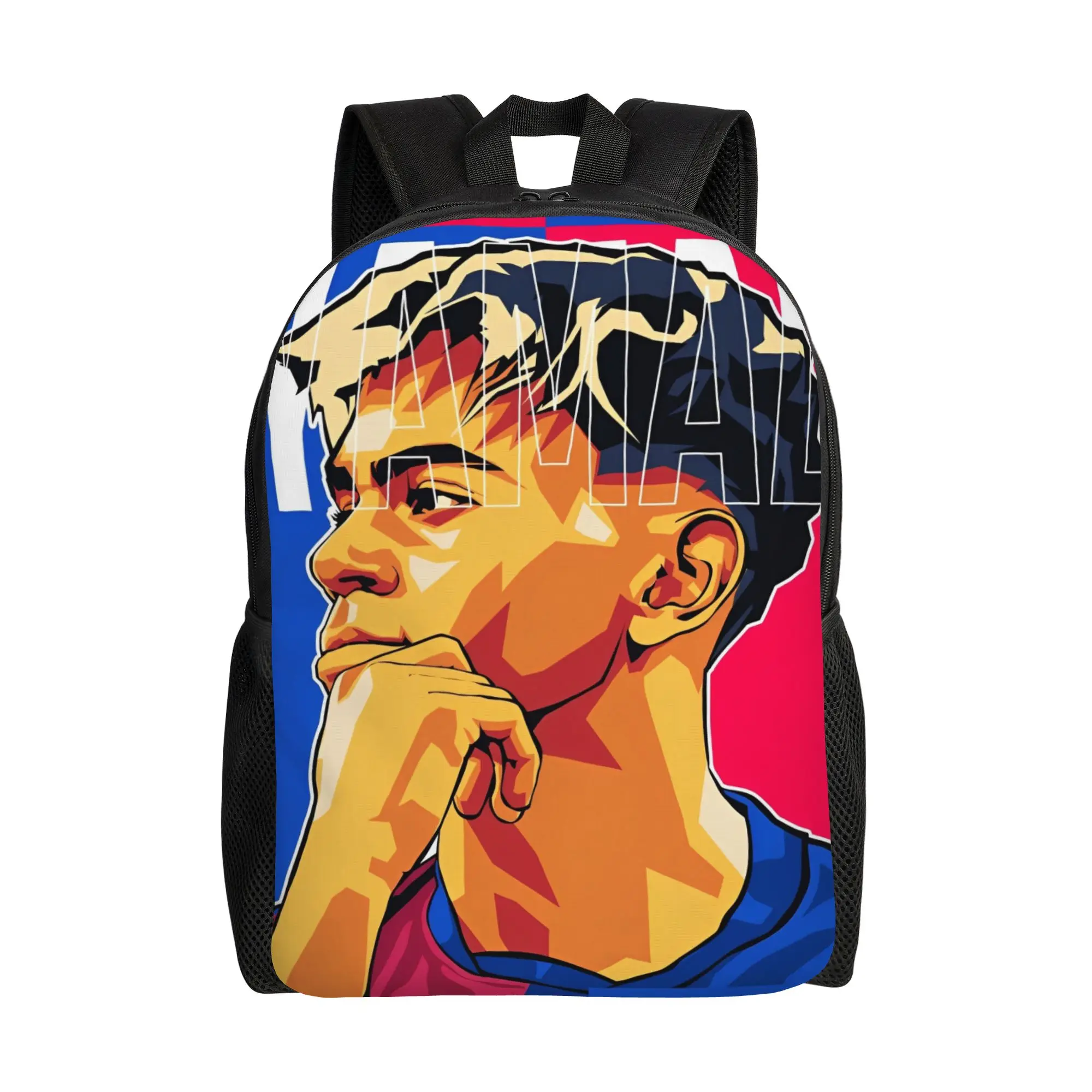 

Рюкзак Lamine Y-Yamal в стиле масляной живописи, подростковый, подарочный, студенческий, деловой, для мужчин и женщин, для ноутбука, холщовый