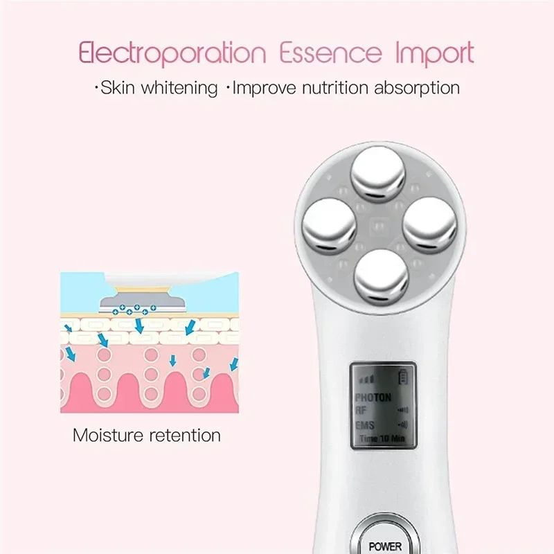 Facial Electroporation LED Photon อุปกรณ์ความงาม RF ความถี่วิทยุ EMS ยกกระชับเครื่อง Skin Care Microcurrent Anti-Wrinkle