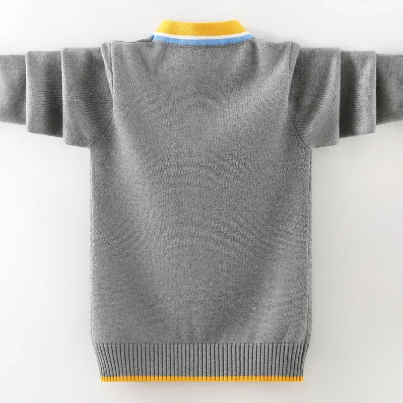 Suéteres de punto con cuello en V para niños, abrigos de estilo inglés para niños, cárdigans para bebés, prendas de vestir exteriores para niñas, Tops de 6, 10 y 14 años, otoño