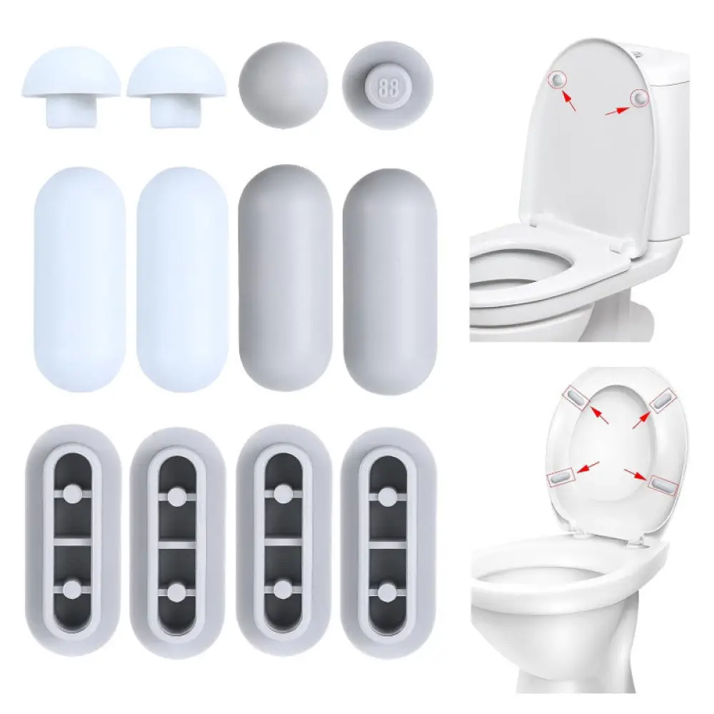 Toilet Seat Bumper Replacement Rubber Pads Set For Lid Stability Noise Reduction Bathroom Hardware Repair Components