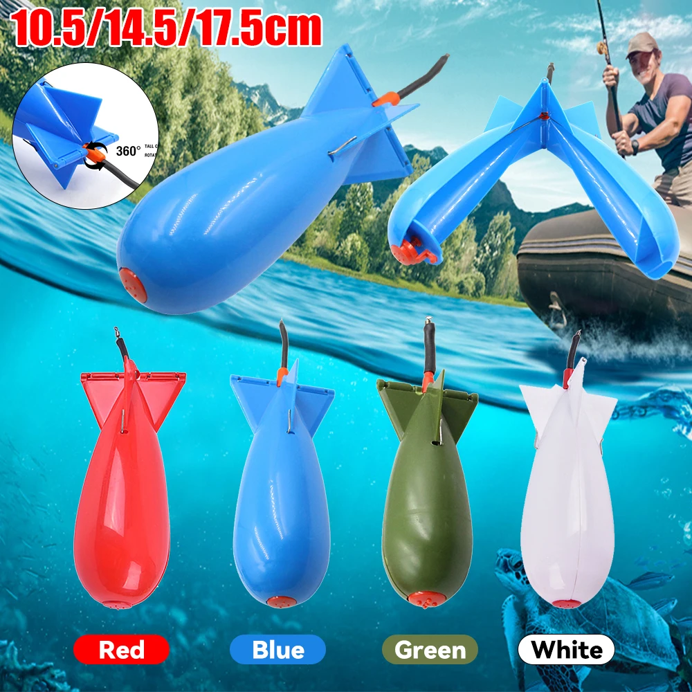 Fishing Rockets Feeder Carp Bait Feeder Fish Bait Thrower Particle Container Floating Bait Container Fishing Tools Accessories