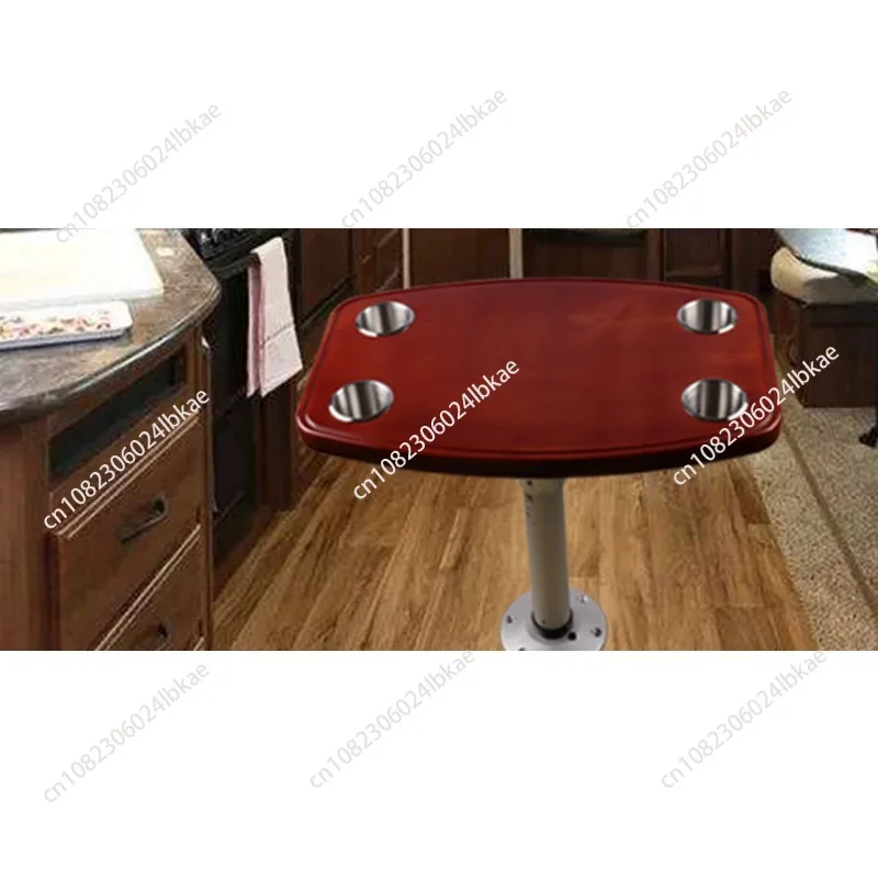 Rv solid wood table with piano lacquer oak top 6
