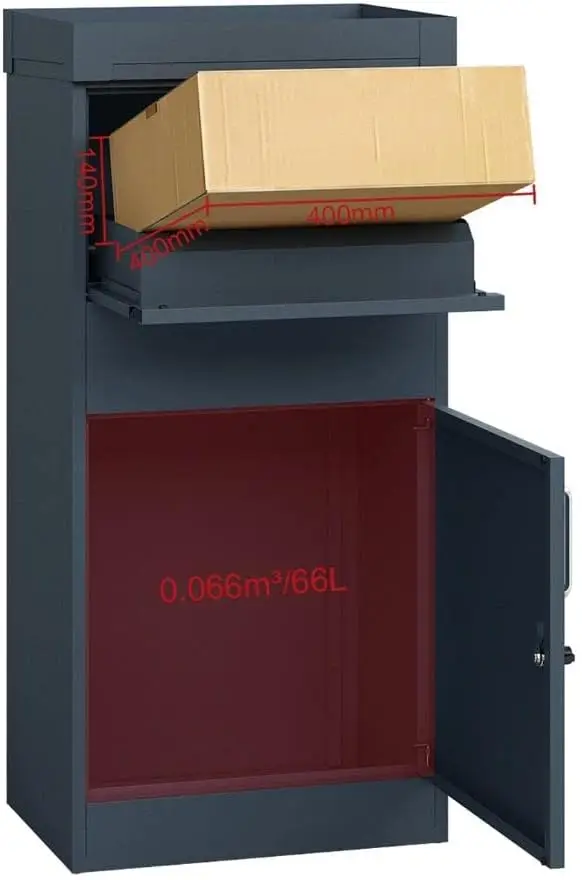 Large Wooden Pattern Smart Parcel Delivery Outdoor Parcel Dropping Parcel Drop Box Coated Steel