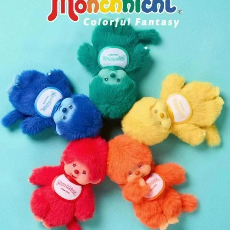Genuine Monchhichi Colorful Fantasy Blind Box Red Orange Yellow Blue Green Monchhichi Anime Figure Mystery Box Model Ornament view 2