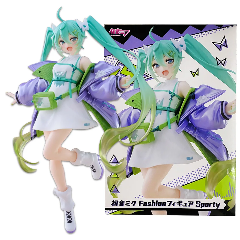 ฟิกเกอร์แฟชั่น Hatsune Miku อะนิเมะ18ซม. ชุดแฟชั่นแบบสบายๆของตกแต่งกระเป๋าสะพายไหล่โมเดลของเล่นของขวัญของสะสมฟิกเกอร์ aciton