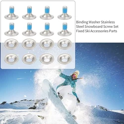 8Pcs/Set Snowboard Binding Screw Set, Snowboard Mounting Screws With Snowboarding Screw Washers Fixed Ski Accessories