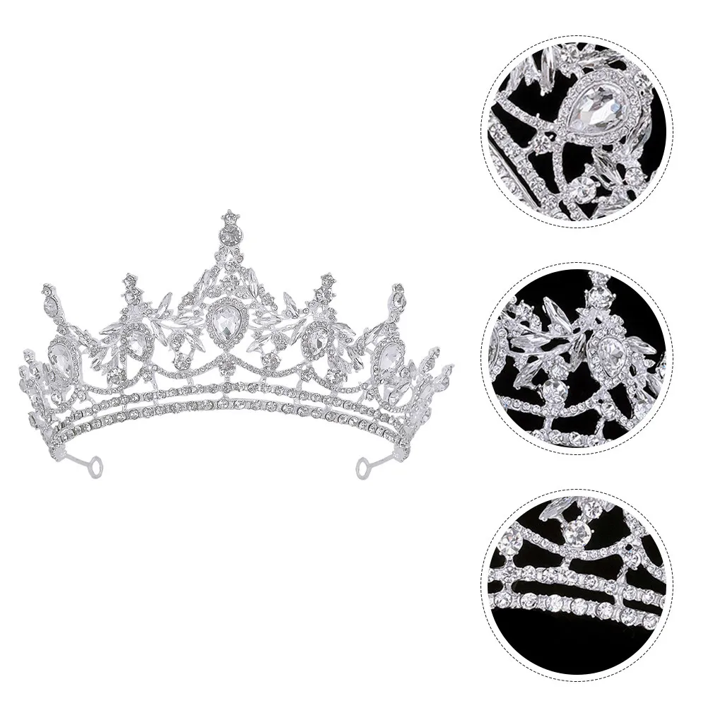 

Rhinestone Crown Wedding Bridal Hair Accessory Comfortable Fit for Bride Photoshoot Stage Performance Bridal Crowns for Wedding