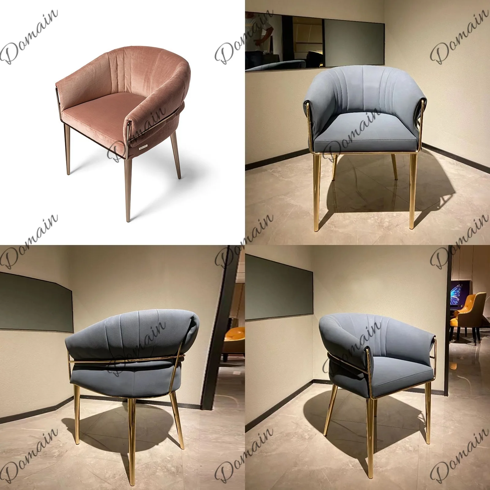 Creative Modern Luxury Fabric Single Lounge Chair for Living Room Dining Room Comfortable Upholstered Armchair