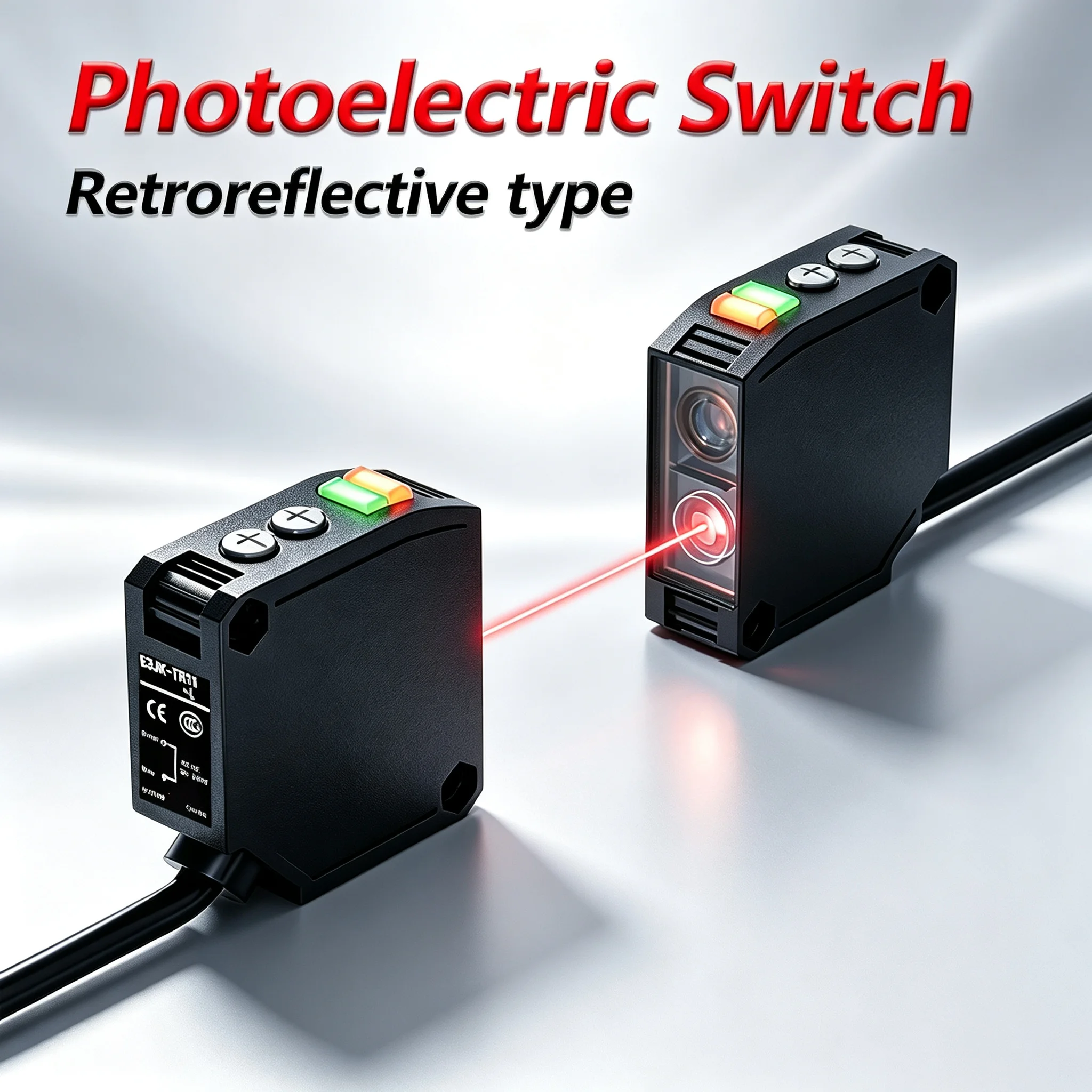 E3JK-TR12 Square Photoelectric Sensor Through-beam 24-240V AC/DC Universal Relay Output Diffused Photoelectric Switch TR11