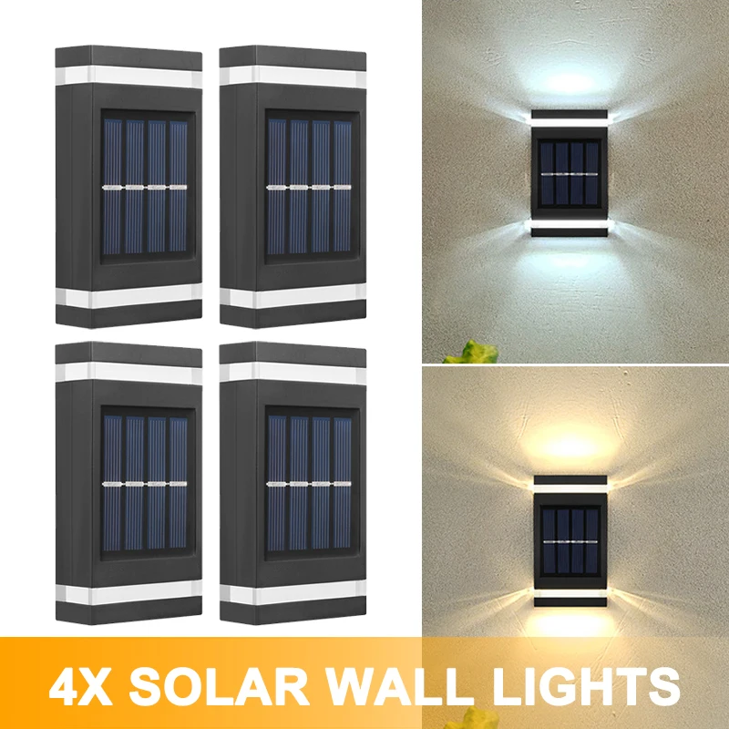 

Outdoor Wall Lights 6LED Waterproof Solar Power Wall Lights Garden Decoration Lighting For Patio Fence Yard Balcony External