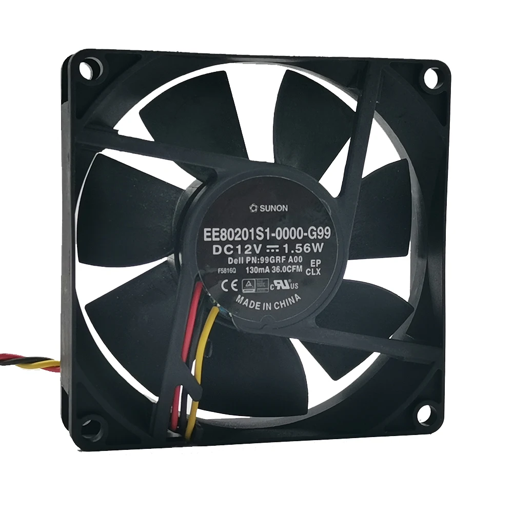 For Sunon EE80201S1-0000-G99 XMN4N A00 DC 12V 0.6A 80x80x20mm Server Cooling Fan 3-Wire