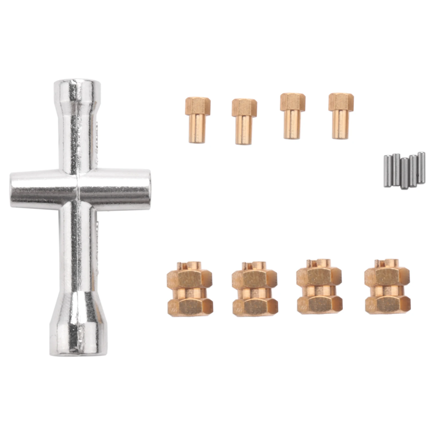 【CYBER MONDAY】4Pcs Brass Extended 7mm Hex Wheel Hubs Combiner 4mm Widened for SCX24 90081 1/24 RC Crawler Car Upgrades Parts