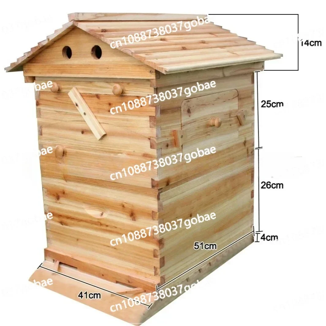 

Wooden automatic honey collection flow beehive, boiled wax fir beehive, self flowing honey nest frame, beekeeping tools