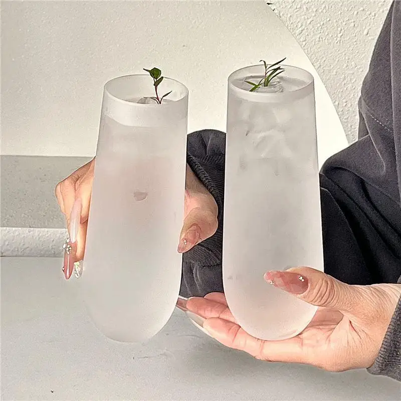 Vertical Striped Glass Coffee Cup Phnom Penh Rim Home Water Cup Creative Transparent Cup for Hot Drinks Office Meeting