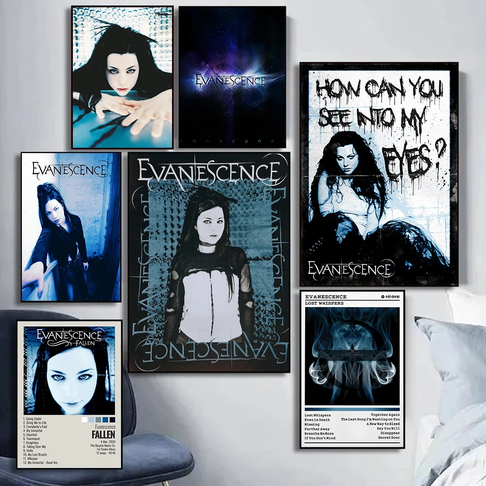 E-Evanescence Portrait Classic Band Music Aesthetic Fallen Album Poster,HD Canvas Print,Wall Art Pictures Home Decor Gift