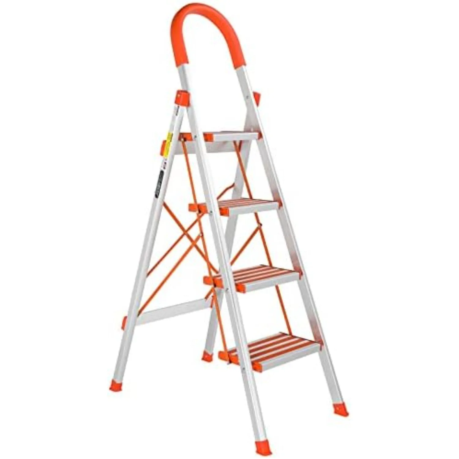 4 Step Ladder Aluminum Lightweight Folding Step Stool Portable Home and Kitchen Anti-Slip Stepladder 350lbs EN131 (4