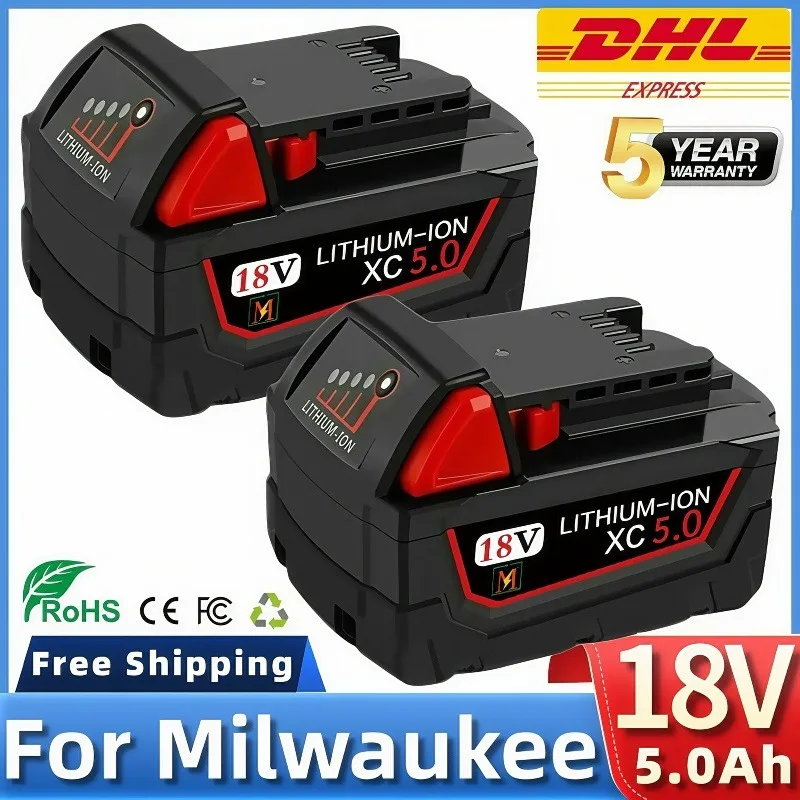 

For Milwaukee M18 18V 9000mAh 18650 Lithium Replacement Battery For Milwaukee 48-11-1850 48-11-1840 Tool Battery