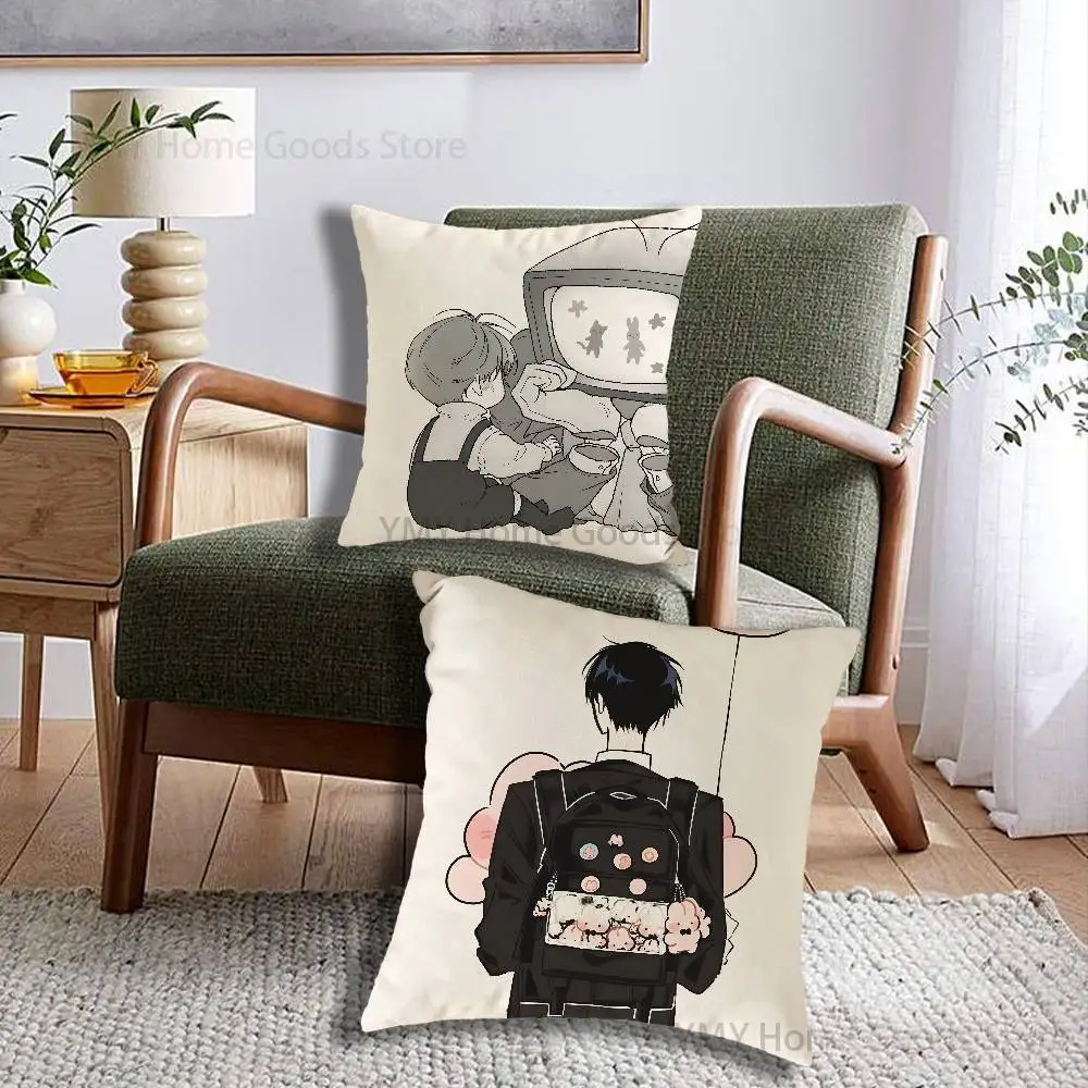 K-Kim Soleum GSGW Ghost Story Office Worker Print Throw Pillow Cover Square Cushion Case for Living Room Bedroom Decor