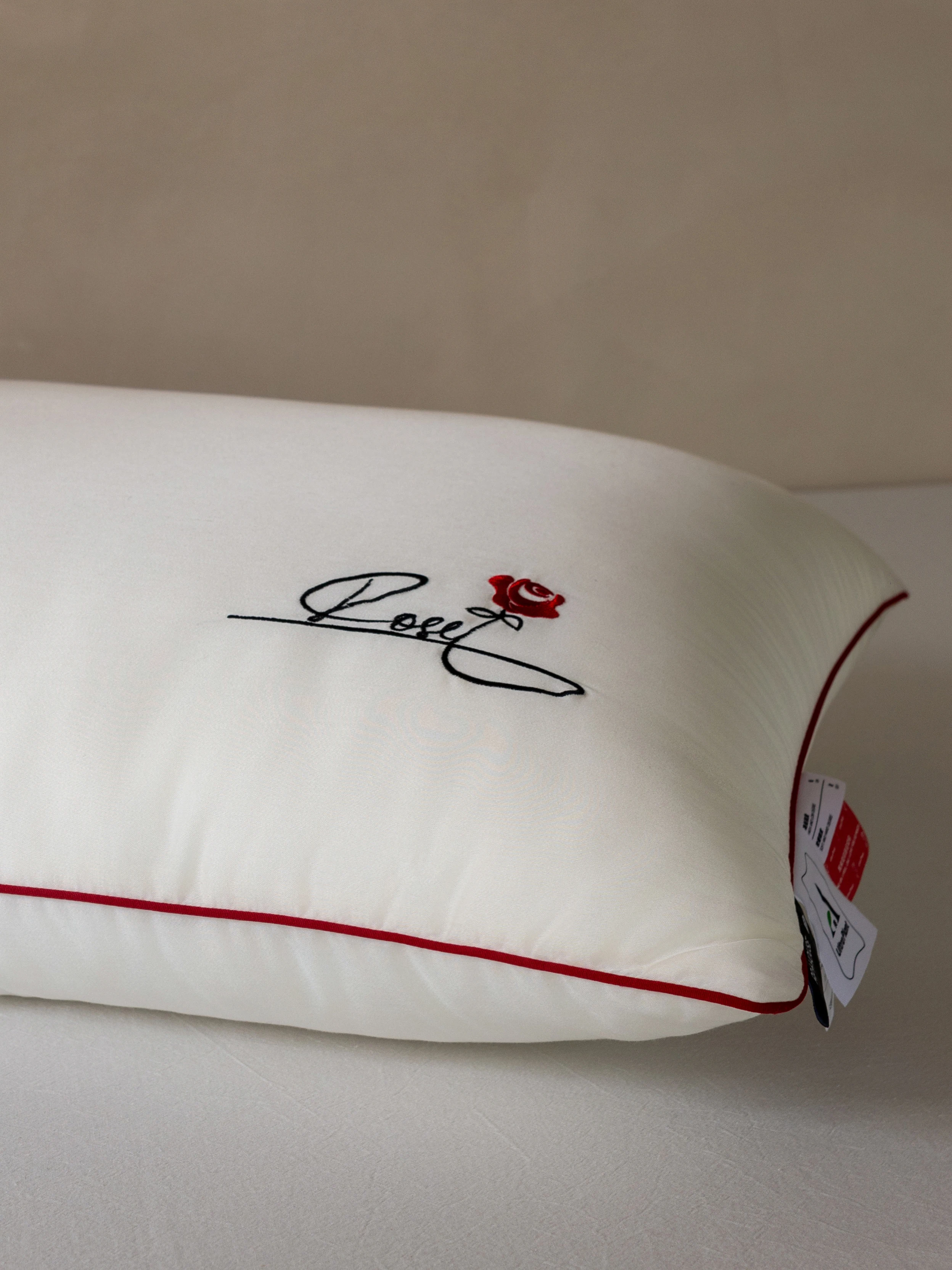 1 Pc Women Sleep Gift Silk Pillow Pillow For Sleeping Neck Protection Bed Rose Embroidery Pillow 48x74cmx10cm