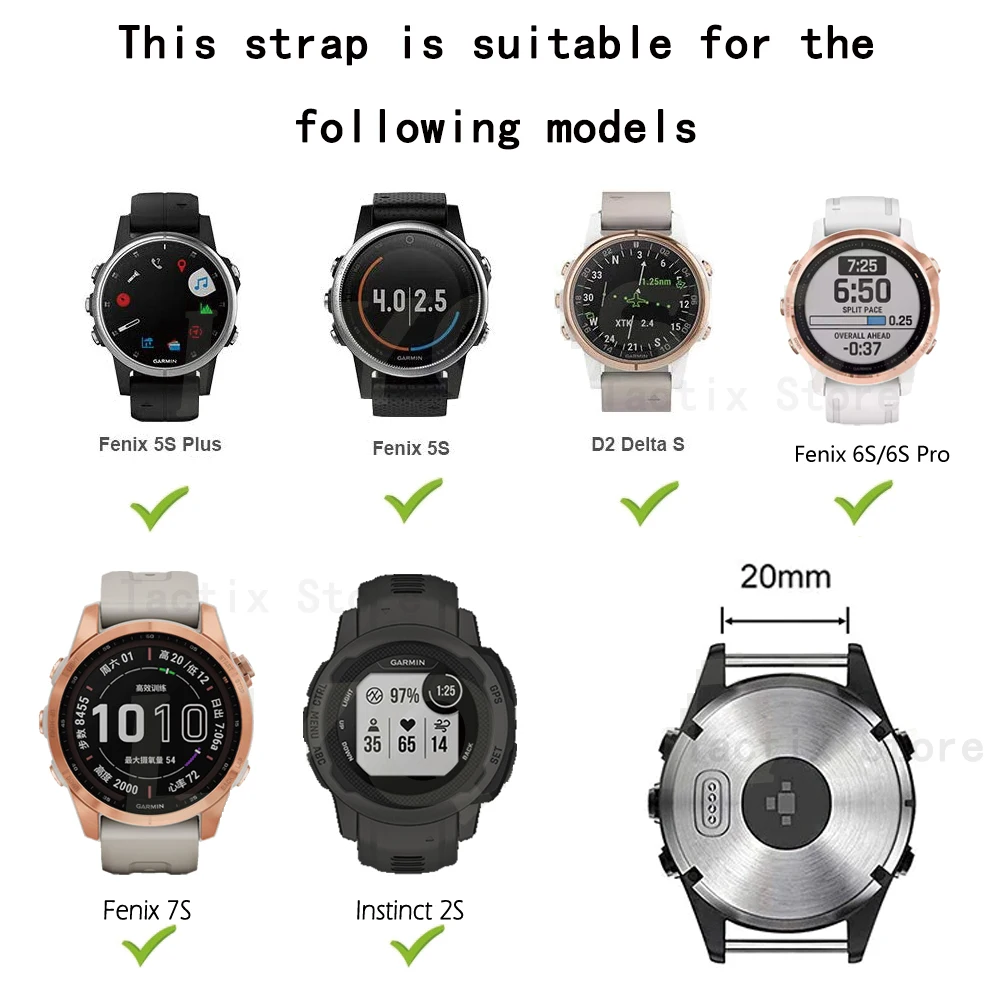 20mm Uhr Band Strap für Fenix 6S 6S Pro 5S Silikon Uhrenarmbänder Bands Ersatz für Fenix7s smart Uhren Band