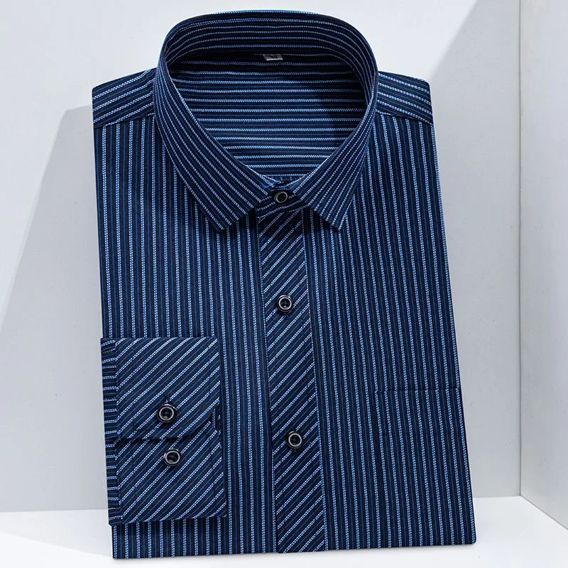 Klassische karierte und gestreifte Herren-Oversize-Hemden, Langarm, Übergröße, Business-Casual, Freizeit, Baumwollhemden, Großhandel KOACUS