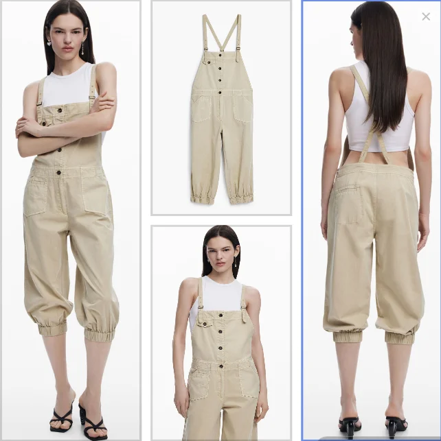 New vintage sand-washed and aged overalls from Spain, original order for foreign trade