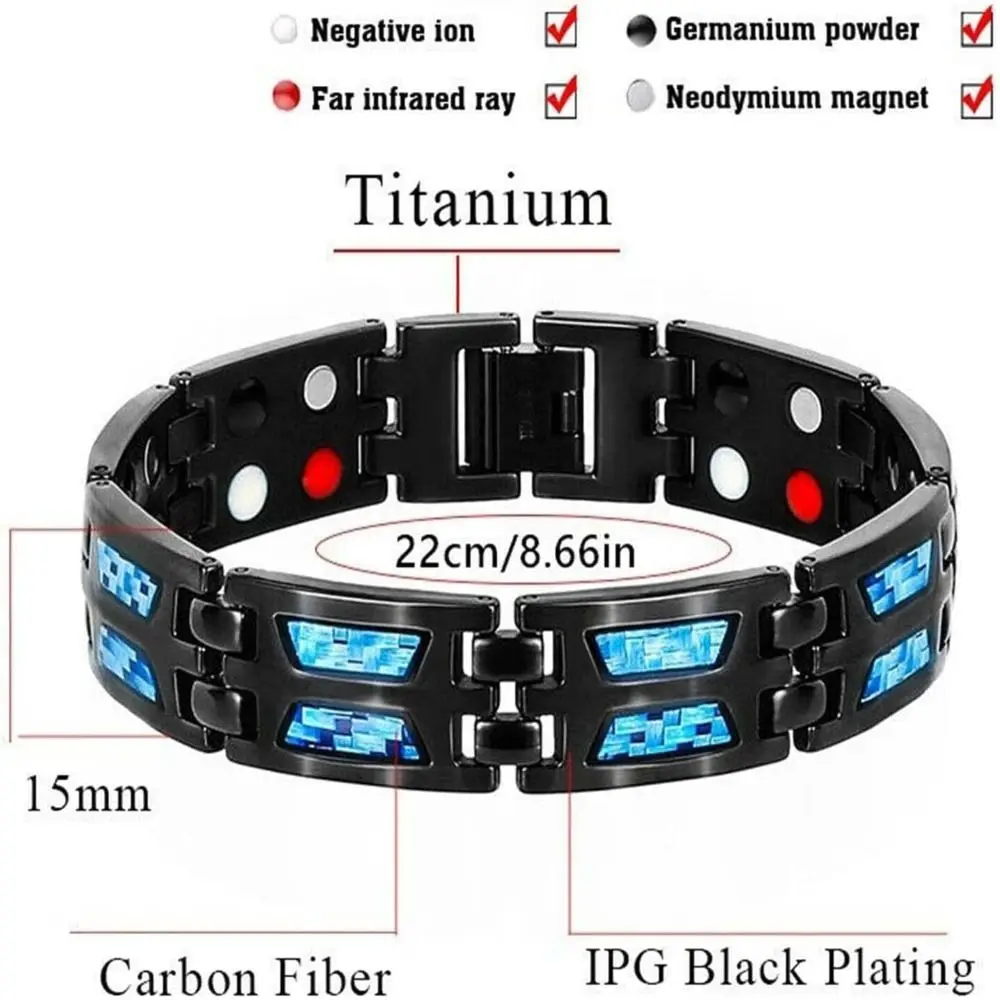 Noruion-pulsera reguladora de iones de infrarrojos lejanos, brazalete de terapia magnética de longitud ajustable, Reduce la fatiga, regalo de joyería