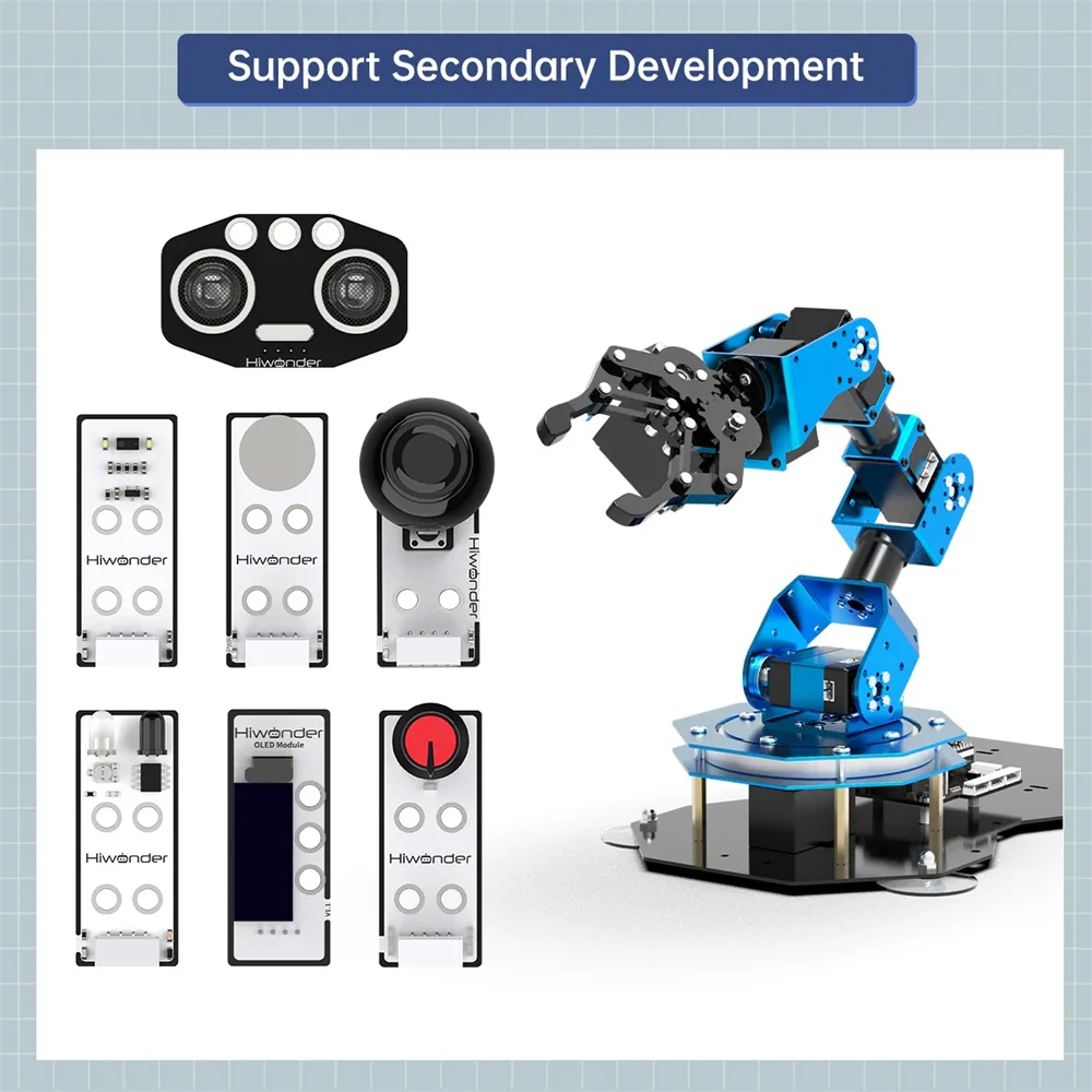 Hiwonder BUS Servomotor 6 DOF Robotic Arm Xarm-Esp32 Desktop Manipulator Mechanical Arm Open-Source Program Python Maker Robot