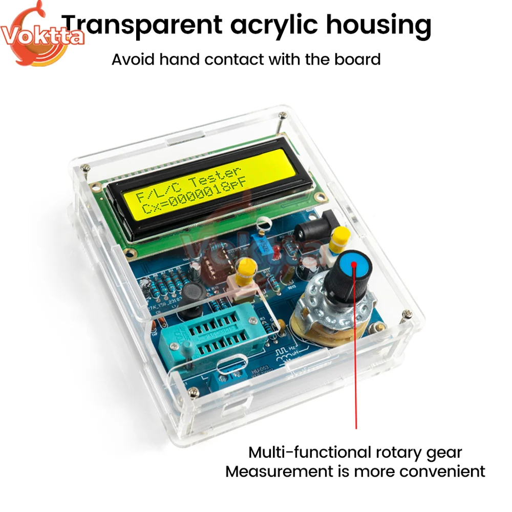 DC5V LCD Frequency Meter USB Transistor Tester DIY Kits High Precision Digital Inductance and Capacitance Measuring Instrument