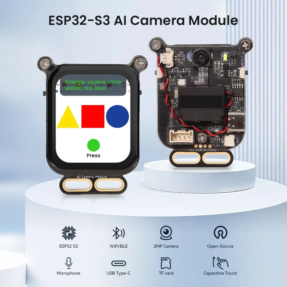 ESP32-S3 AI Cam- Mini AI Vision Module| Face Detection & Color Recognition | Audio Control | Arduino & ESP32 &RPI Compatible