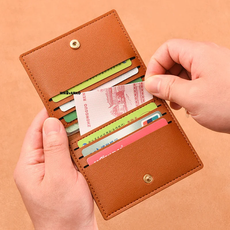 

Card Bag Slim Compact Bank ID Card Case Driver's License Wallet Simple Card Holder PU Leather Korean Style Ultra Thin Wallets