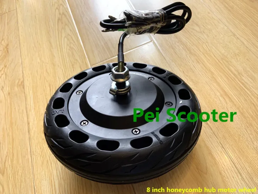 8 inch tyre double axles brushless gearless dc hub front wheel motor for Balancing scooter