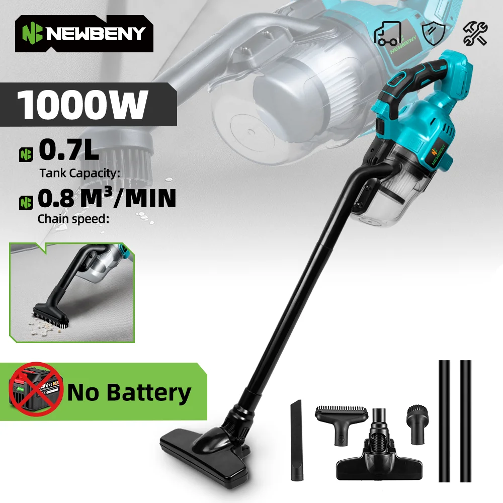 NEWBENY 1000W Wireless Electric Car Vacuum Cleaner Cordless Handheld Home Indoor Cleaning Power Tools For Makita 18V Battery