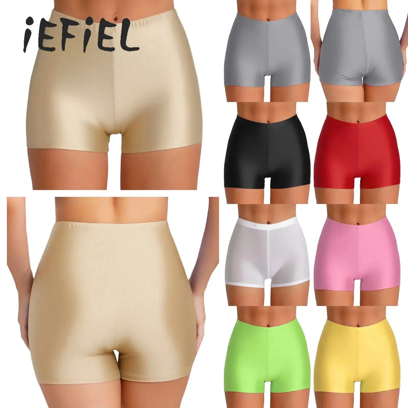 

Women Swimsuit Panties Swimwear Beach Shorts High Waist Stretch Glossy Sports Bathing Suit Tankini Bottom Swimming Bikini Briefs
