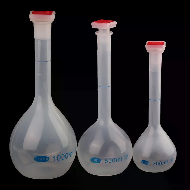 25/50/100/250/500/1000ml Volumetric Flask With Stopper Long Neck Measuring Flask Graduated Bottle For Test Laboratory Supplies
