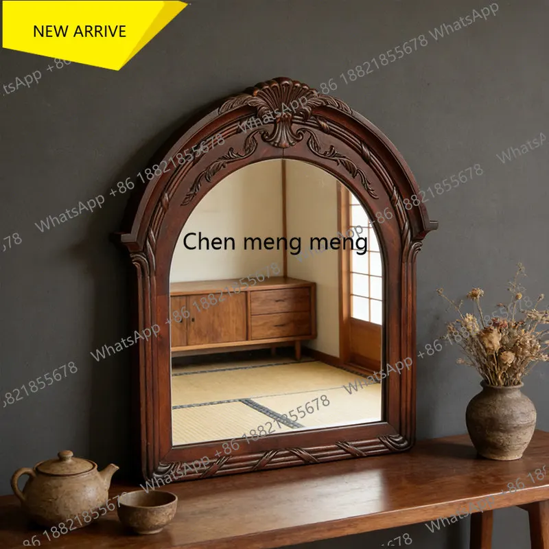 z183 New Chinese window decorative mirror French artistic fireplace mirror bedroom retro dressing mirror