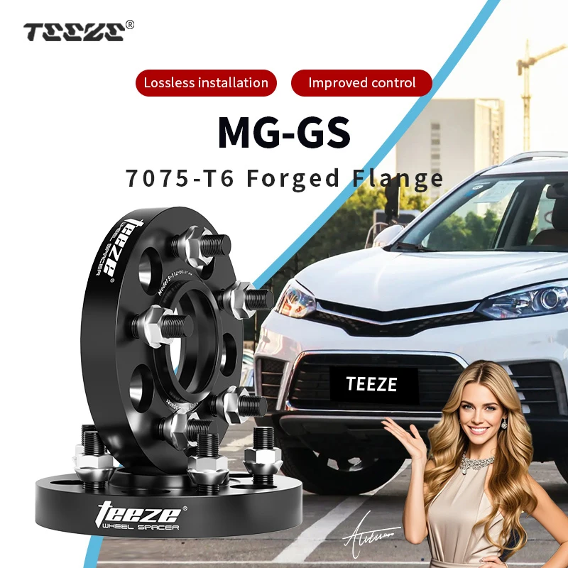 

Teeze 2/4pcs 5x112 CB 57.1 M14*1.5 Hub Centric Black Forged wheel spacer For 2015-2022 MG GS Flange Plate15/20/25/30mm