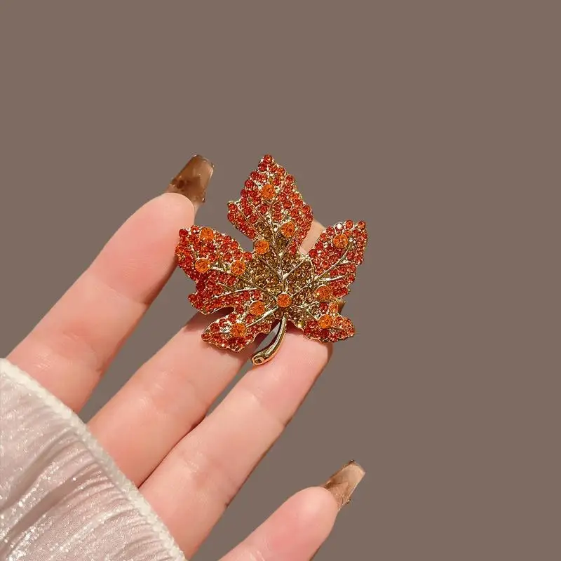 1/5Pcs Trendy Clothing Collar Corsage Badge Lapel Brooch Vintage Crystal Leaf Brooch Pin For Women Wedding Jewelry Gift