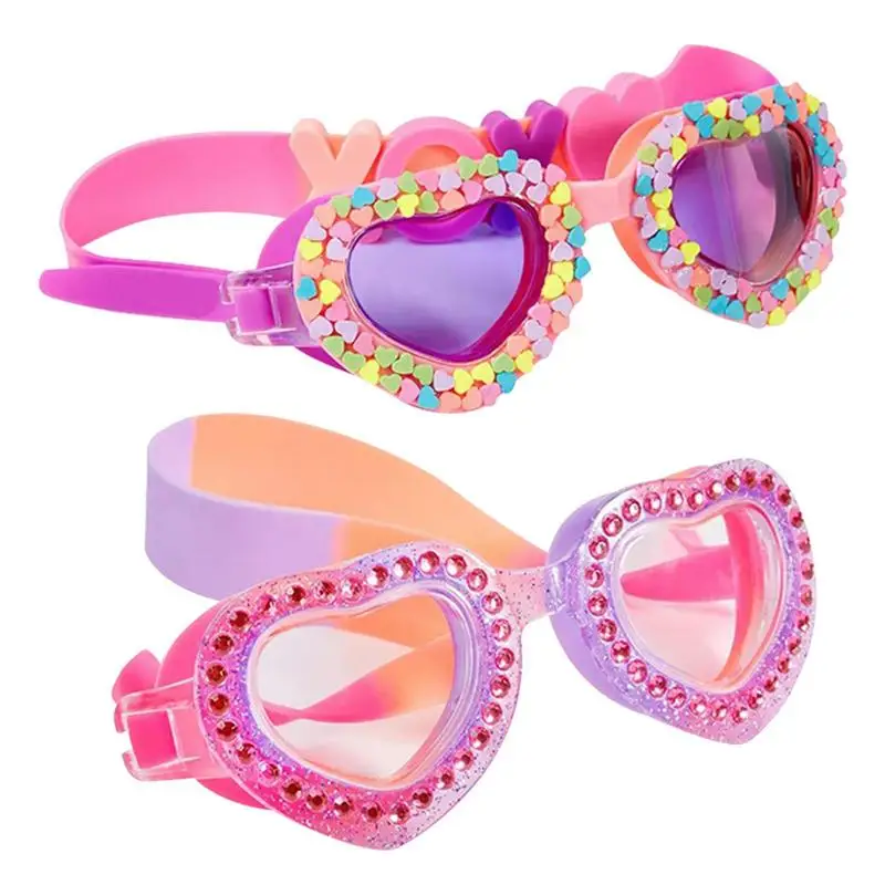 2023 Kids Swim Eyewear Waterproof Children's Swimming Goggles Cartoon Heart Shape UV Fogging Proof Swim Training Glasses