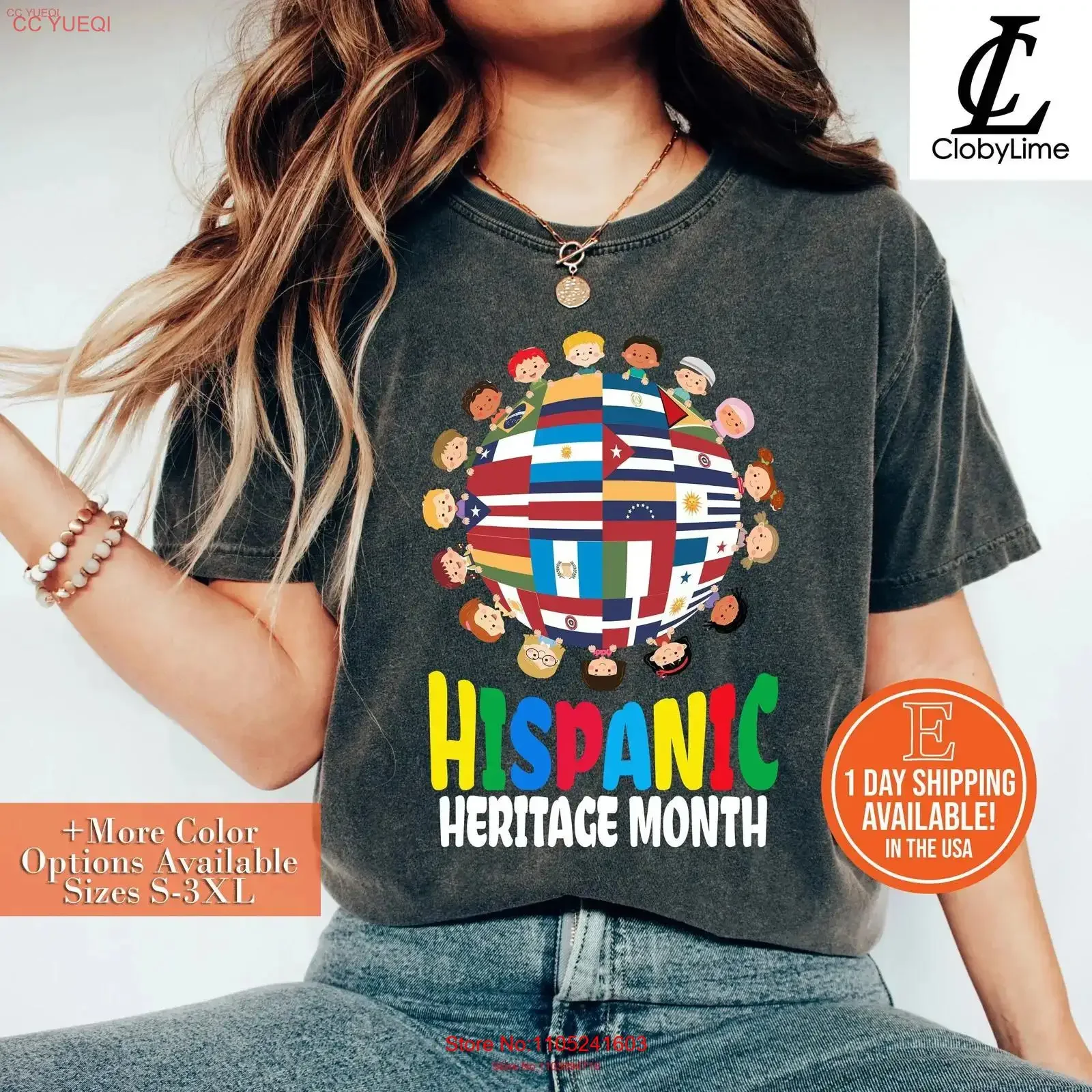 World Children National Hispanic Heritage Month Latino T Shirt Countries Flags Kids vintage Washed Unisex designer clothes
