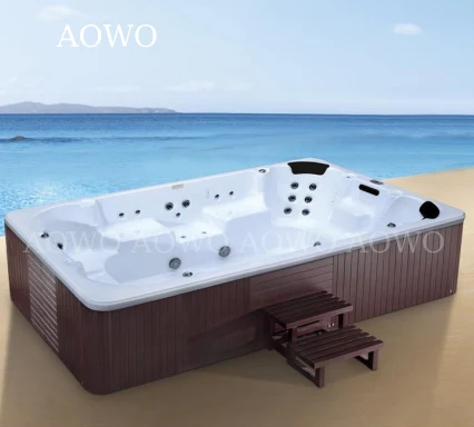 AOWO 3.6m para 10 Personas, Jacuzzi Exterior para Jardín, Spa de Ocio, Piscina Contenedor, Bañera Exterior, Jacuzzi Acrílico CUPU