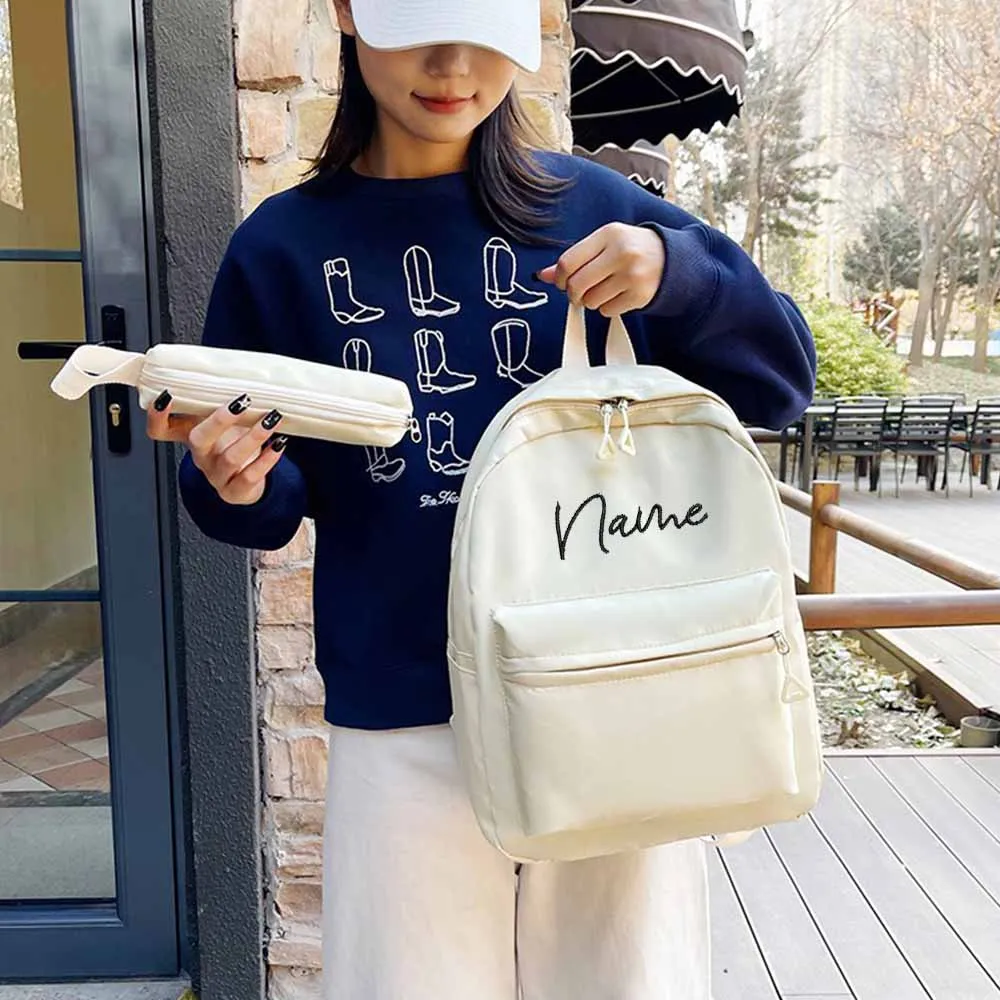 

Lightweight Leisure Backpack, Large Capacity Travel Bag,Personalized Embroidered High School Junior High School Student Gift Bag